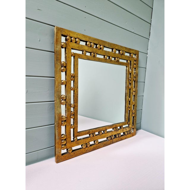 Vintage Brutalist Mirror in Bronze, 1970s For Sale - Image 9 of 12