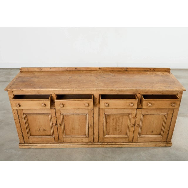 19th Century Country French Provincial Pine Sideboard 7 Ft For Sale - Image 4 of 18