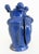 Blue Sicilian Caltagirone Blue Glazed Ceramic Pottery Figurative Vase, Signed For Sale - Image 8 of 11