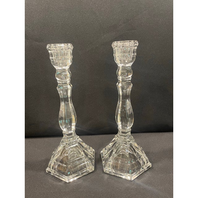 Early 21st Century Early 21st Century Tiffany & Co. Crystal Candleholders in the Hampton Pattern - A Pair For Sale - Image 5 of 9
