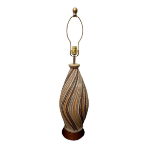 1970s Mid-Century Modern f.a.i.p. Sculptural Swirl Chalkware Table Lamp