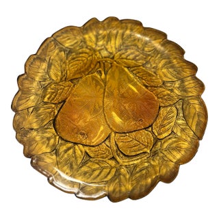 Vintage Tiara Glass Sweet Pear Plate For Sale