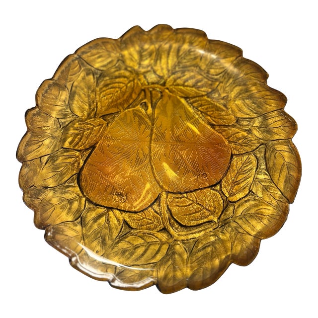 Vintage Tiara Glass Sweet Pear Plate For Sale