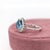 5ct Blue Zircon Ring With Diamond Accents: Solid 14k Gold, Pear Cut 10x8mm, Size 6.75 For Sale In Columbus - Image 6 of 7