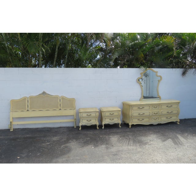 Hickory French Shabby Chic Serpentine Painted Wall Bathroom Vanity Mirror For Sale - Image 9 of 10