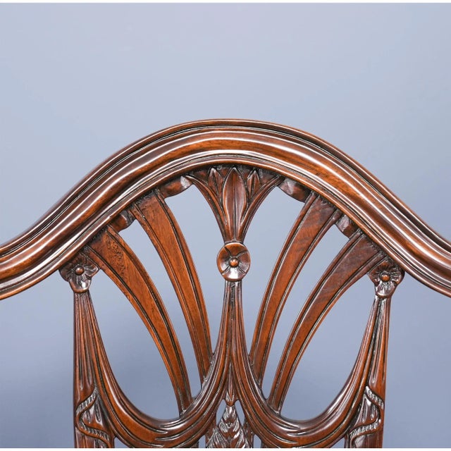Drape Carved Shield Back Side Chair For Sale - Image 10 of 11