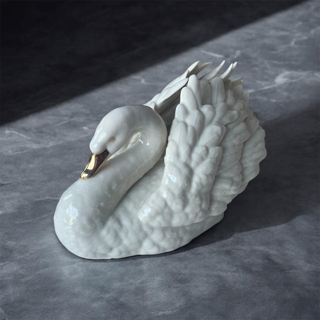 Vintage Lenox “The Graceful Swan” Porcelain Figurine | White Swan Home Décor For Sale In Detroit - Image 6 of 13