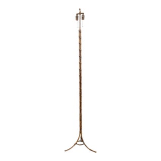 Chinoiserie Bronze Bamboo-Form Floor Lamp For Sale