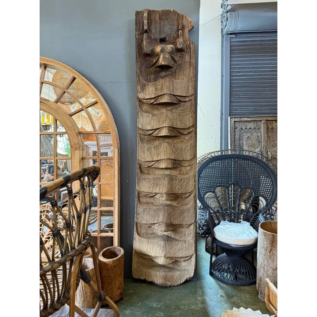 Early 20th Century Original Old Naga House Post For Sale In Los Angeles - Image 6 of 6