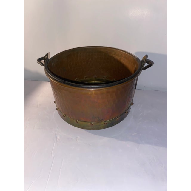 1940s French Lecellier Copper Cauldron Antique Cookware For Sale - Image 5 of 10