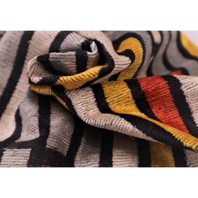 Contemporary Multi Color Velvet Throw Pillow & Down Insert For Sale In San Francisco - Image 6 of 8