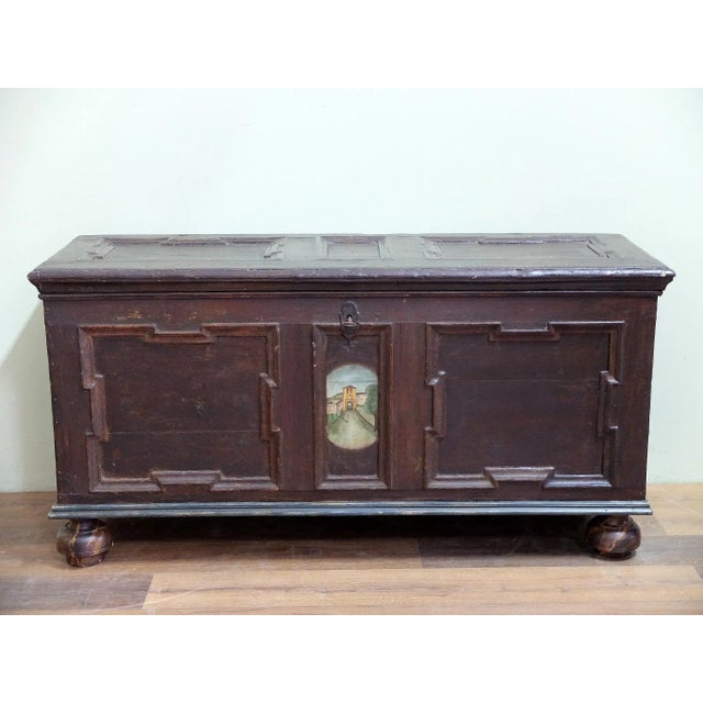 19th Century Lacquered & Painted Chest For Sale - Image 9 of 9
