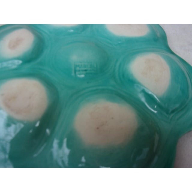C.1950 French Green Majolica Oyster Marcel Guillot For Sale - Image 4 of 8