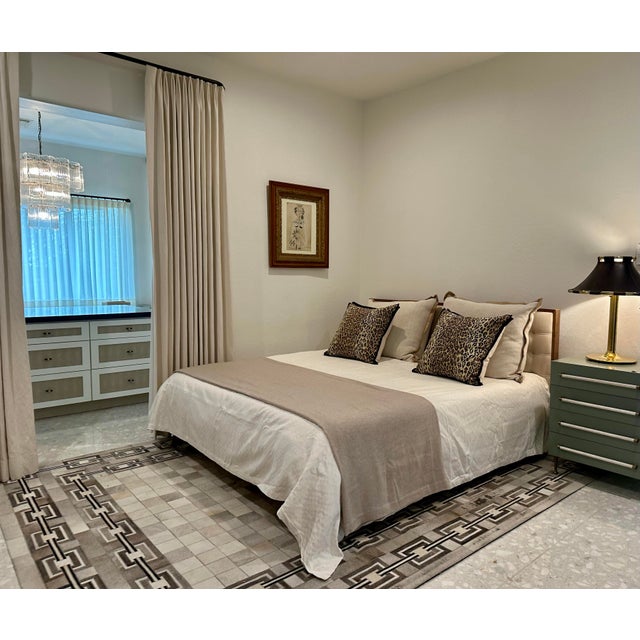 Thibaut Custom Pair of Leopard Print Euro Pillows For Sale - Image 4 of 11