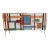 Metal Vintage Colorful Glass Sideboard For Sale - Image 7 of 11