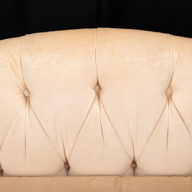 Textile Baker Furniture Golden Beige Tufted Chesterfield Velvet Long Sofa For Sale - Image 7 of 12