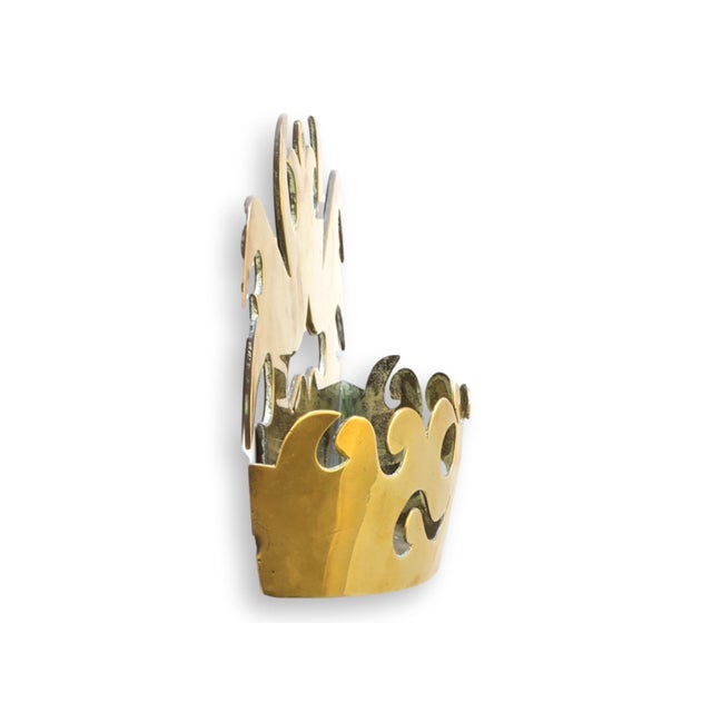 Victorian Victorian Brass Crown Wall Pocket For Sale - Image 3 of 7