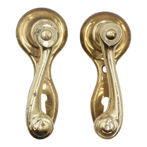 Pair of Late 20th Century Polished Brass Dummy Door Lever Pulls