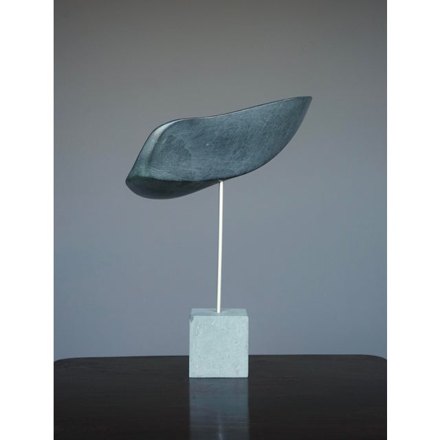 Abstract Organic Sculpture in Polished Grey Stone, 1980s For Sale - Image 11 of 15
