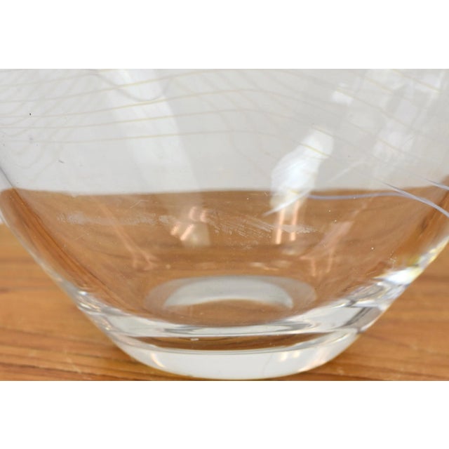 Mid Century Modern Vicke Lindstrand for Kosta Arabesque Art Glass Bowl For Sale - Image 11 of 13