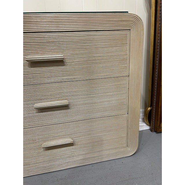 Vintage Pair Pencil Reed Rattan Chests For Sale In West Palm - Image 6 of 11