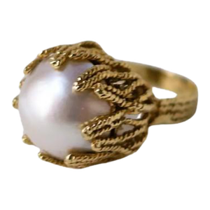 Pearl and Gold Cocktail Ring, Circa Mid-20th Century