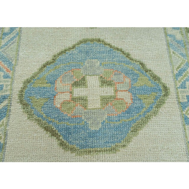 Turkish Turkish Oushak Rug 2'7" x 8'4" #19158 For Sale - Image 3 of 8