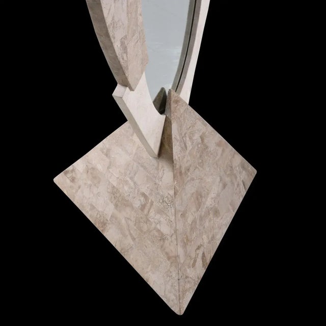 1980s Art Deco Coastal Marquis Collection of Beverly Hills Tessellated Stone Full Length Floor Mirror For Sale - Image 5 of 7