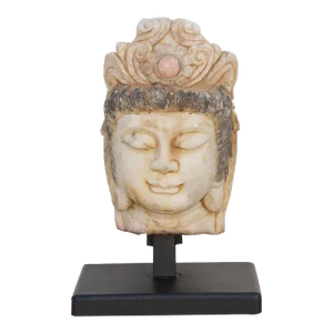 Lovely Antique Marble Buddha on Stand