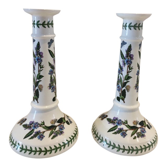 Portmeirion Botanical Garden Speedwell Candlesticks a Pair Chairish