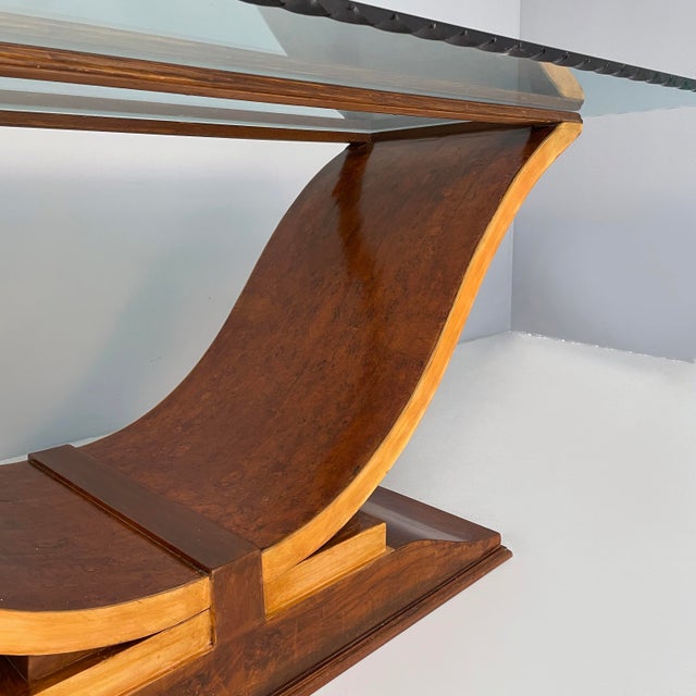 Art Deco Italian Rectangular Dining Table in Wood and Glass, 1930s For Sale - Image 12 of 18