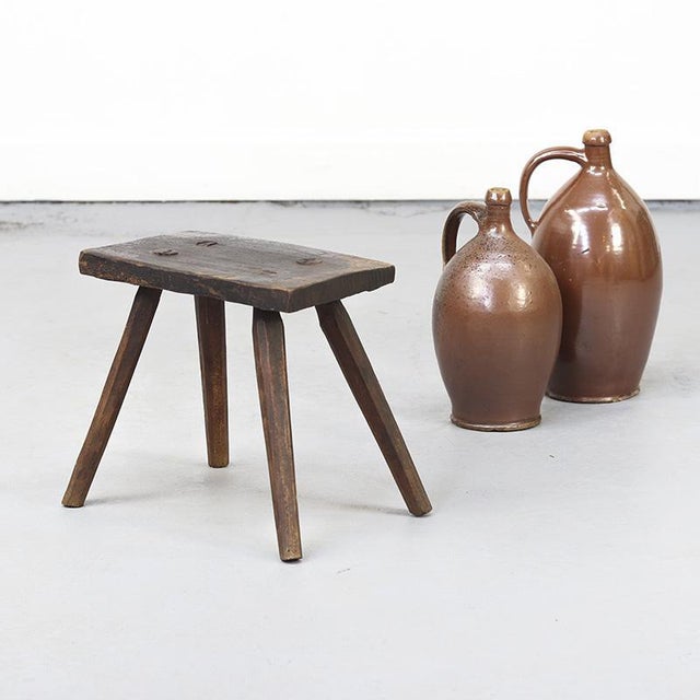 Antique Wabi Sabi Primitive Stool or Side Table For Sale - Image 6 of 10