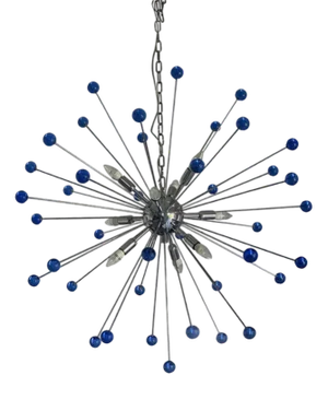 Blue Star Murano Glass Sputnik Chandelier by Simoeng