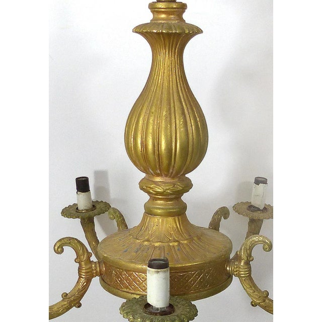 Traditional Vintage Gold - Fished Metal Chandelier For Sale - Image 3 of 8