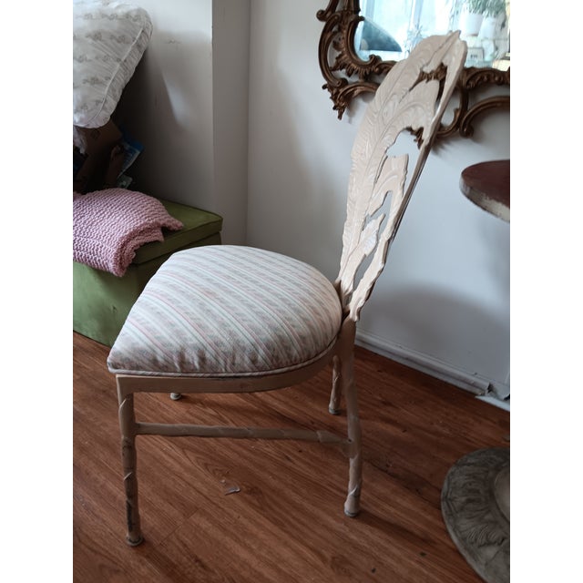 Mid 20th Century Iron Palm Beach RegencyRegency Upholstered Seat Chair For Sale - Image 9 of 10