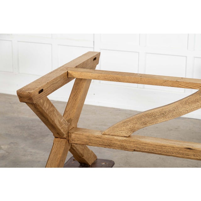 Large Mid-Century English Bleached Oak Frame Refectory Table, 1970s For Sale - Image 16 of 18