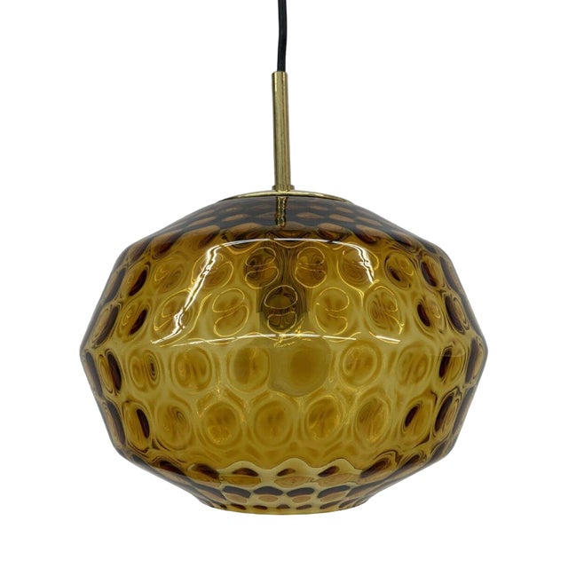 Glass Hanging Lamp from Limburg, Germany, 1970s For Sale