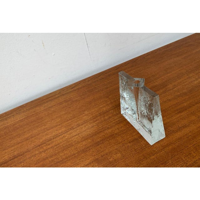 Glass Mid-Century Modernist Glass Block Vase, 1960s For Sale - Image 7 of 18