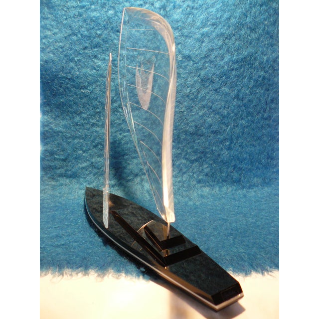 Vintage Wintrade of Beverly Hills Lucite Sail Boat For Sale - Image 6 of 13
