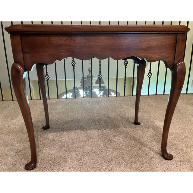 1970s Vintage Statton Queen Anne Style Cherry Tea Table For Sale - Image 5 of 18