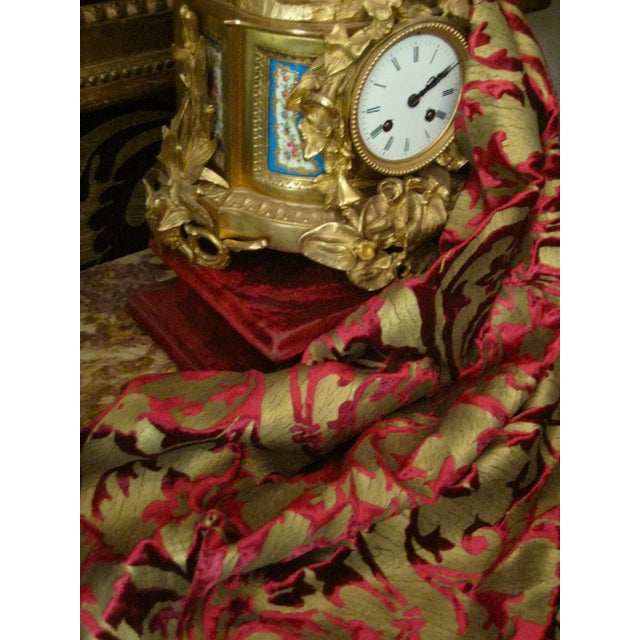 Gold Hand Printed Silk Italian Ardecora Velvet For Sale - Image 9 of 10