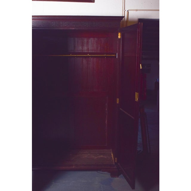 Brown English Mahogany Wardrobe with Mirror, 1910 For Sale - Image 8 of 10