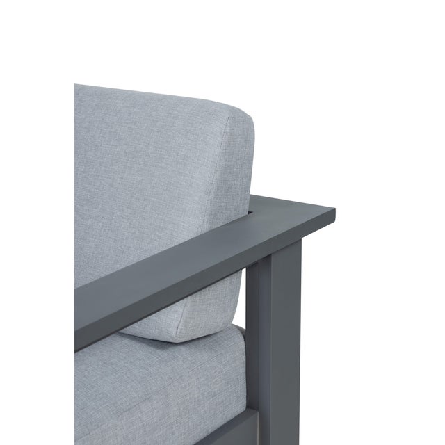 Gray Sardinia Aluminum Frame Outdoor Sofa Set - Gray Cushions For Sale - Image 8 of 18