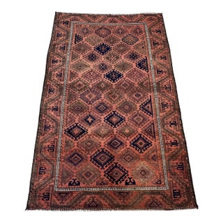 Antique Turkmen Yomut Hand-Knotted Wool Area Rug - 5'3" X 8'1" For Sale