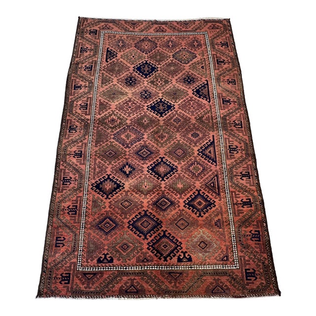 Antique Turkmen Yomut Hand-Knotted Wool Area Rug - 5'3" X 8'1" For Sale
