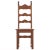 Set of six French oak dining chairs dating to circa 1940. Tall ladder backs feature distinctive scalloped rails and shaped...