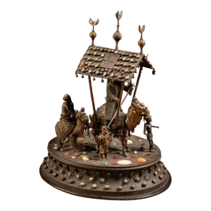 Vintage Brass Indian Procession Diorama