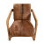 Beautiful natural goat hide upholstered arm chair with solid smooth teak wood frame. Each will have variations in hide...