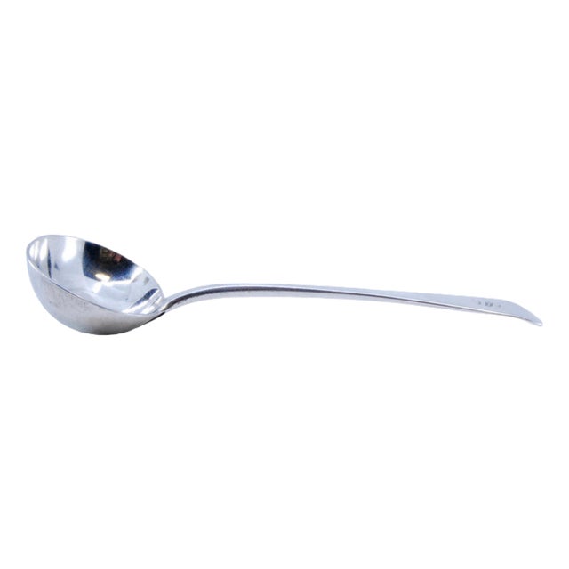 Victorian Silver Sauce Spoon with Handle For Sale