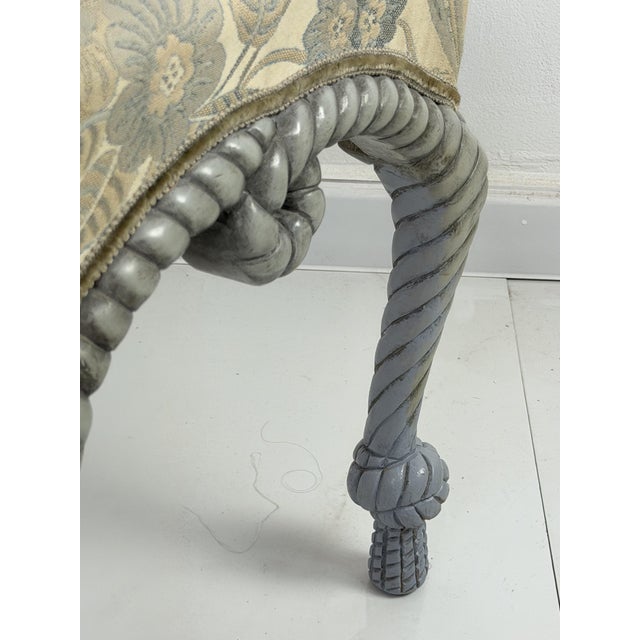 French Country Style Pouf with Rope Details, 1970 For Sale - Image 11 of 14